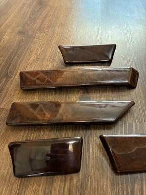 BMW E34 Door Card Wood Trim Set Dark Walnut OEM Interior Panel