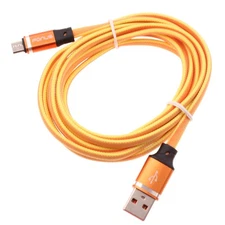 6ft USB Cable Orange MicroUSB Charger Cord Power Wire Long for Cell Phones
