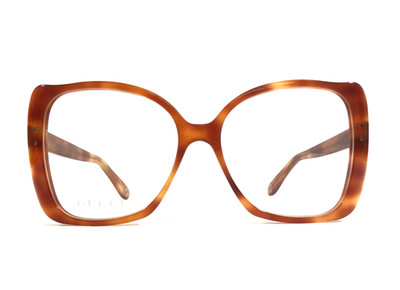 Gucci Eyeglasses Frames GG0473O 003 Light Tortoise Butterfly Full Rim 55-16-145