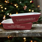Swoozies Secret Baking Dish Set Christmas Baking Dishes Santa Claus GREAT COND