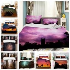 3D Sunset Forest Sky Landscape Quilt Cover Duvet Cover Comforter set