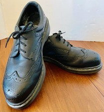 DR MARTENS Black Wingtip Brogue Mens US 11 Made in England Nice Condition