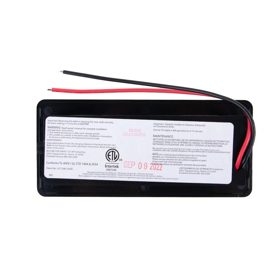 Alarma doble LP/CO Safe T Alert 35-742-BL - Detector de autocaravana negro montaje empotrado Foto 3 de 3