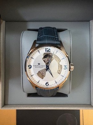 Hamilton Jazzmaster Open Heart Auto Leather Blue Dial Used