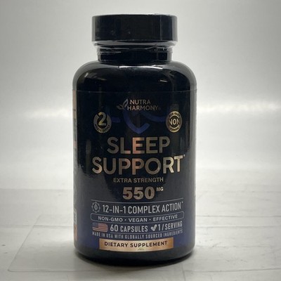 Nutra Harmony Sleep Support Extra Strength 550mg 12 In 1 60 Ct Exp03/27