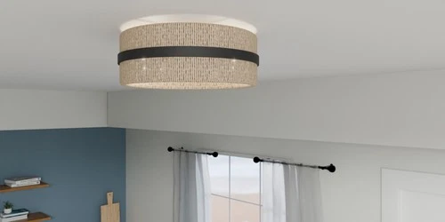 Quoizel QFL6220 Maeve 2 Light 14"W Flush Mount Drum Ceiling - Gold - Picture 6 of 9