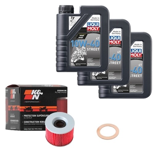 K&N ÖLfilter Set LM 10W-40 Street 3L FüR Kawasaki GPZ 600 R Ninja ZX600A Bj.1986-image