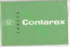 Vintage Zeiss IKON Contarex Tables Manual