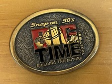 Vintage Snap-on Tools Big Time Belt Buckle Solid Brass Made in USA 1990  s