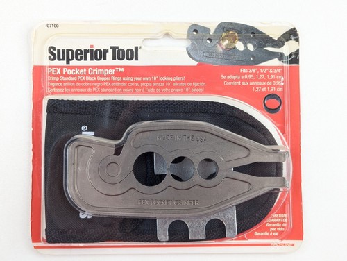 NEW Superior Tool 07100 Pex Pocket Crimper TOOL USA MADE SALE 8419566 w Pouch