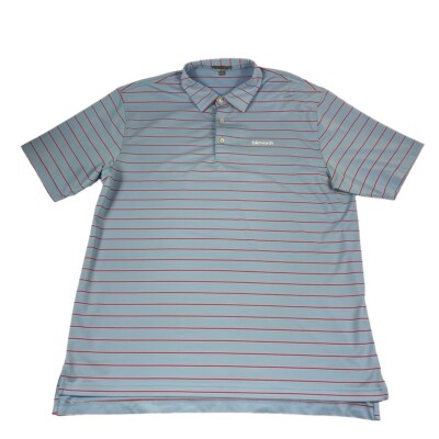 Peter Millar X Isleworth Summer Comfort Blue Red Striped Golf Polo