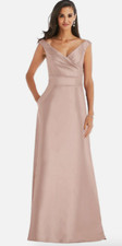 ALFRED SUNG D811S  OFF THE SHOULDER SATIN TOASTED SUGAR L506 GOWN sz 10