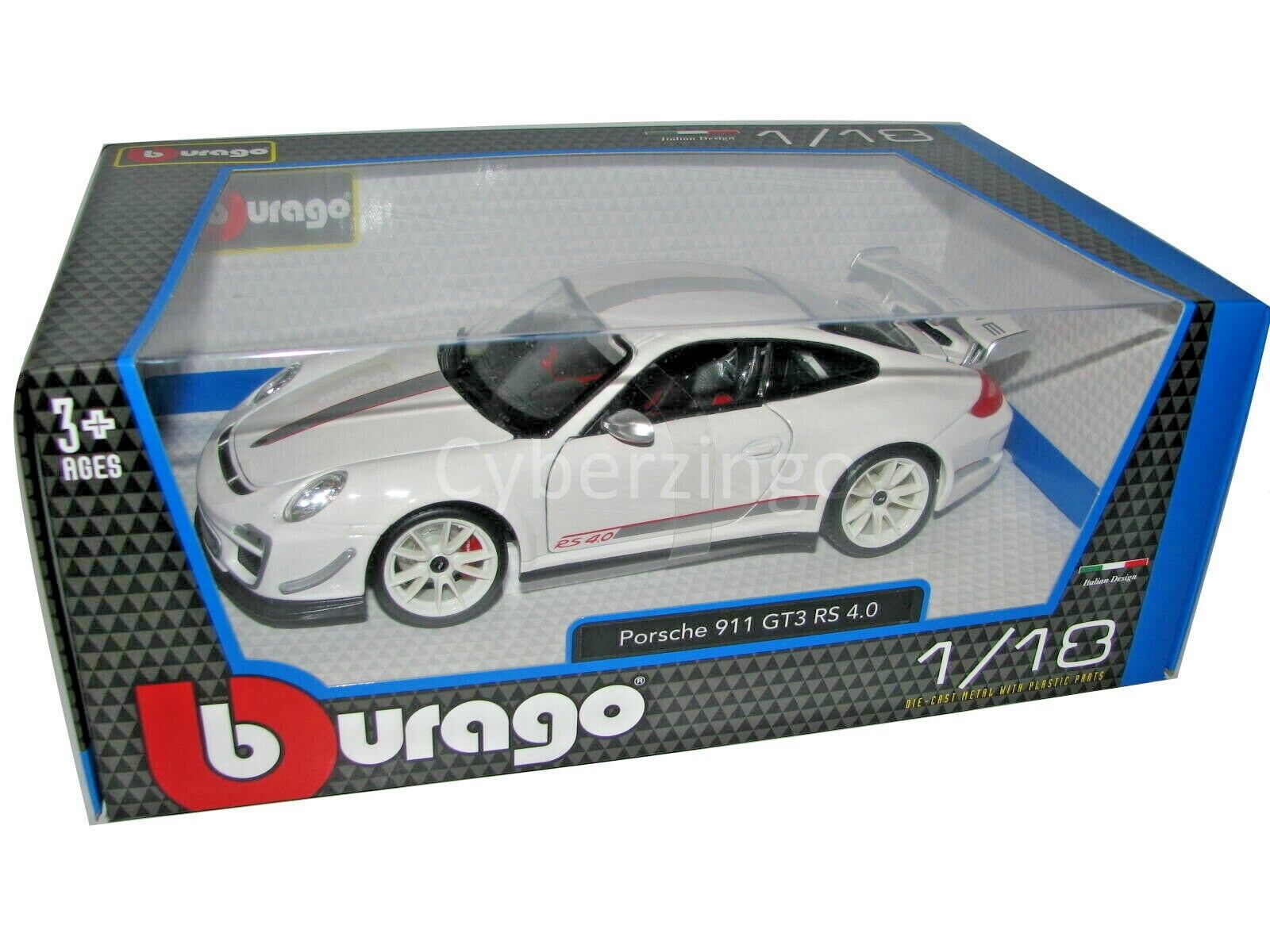 Bburago 1:18 Scale Porsche 911 GT3 RS 4.0 White Diecast Car 18-11036 NEW IN  BOX