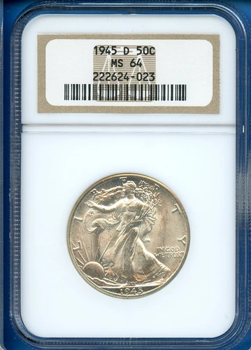1945 D NGC MS64 Walking Liberty Half Dollar US Mint Silver Coin 50c 1945-D MS-64