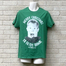 Home Alone Merry Christmas Ya Filthy Animal T-Shirt Brand New Green Kevin