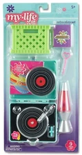My Life As Trendy Retro Play Set, Record Player, Lava Lamp, Crate 9 pcs