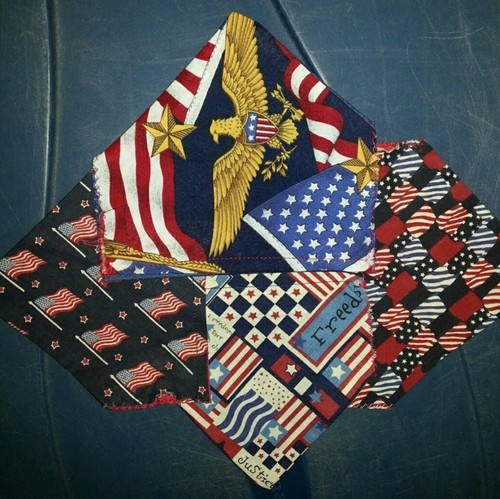 US FLAGS AND STARS 4TH OF JULY HOMEMADE TWO SIDED DOG SCARF (PICK SIZE!) - Picture 2 of 2