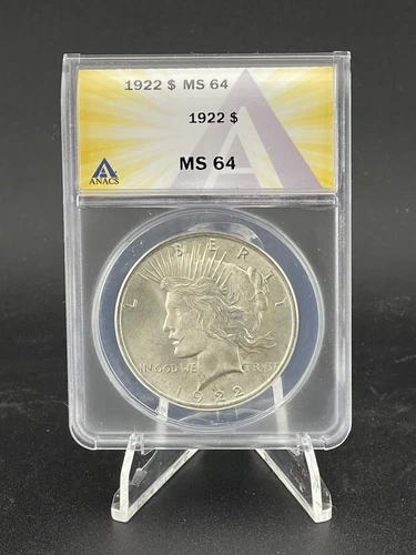 1922 Peace Dollar ANACS MS-64