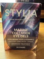 Stylia 30 Pairs Marine Collagen Under Eye Gels- Puffy, Dark Circles, hydrate New