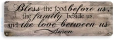 TIN SIGN Bless This Food, Love, Family, Kitchen, Cottage, Farmhouse Decor, A982