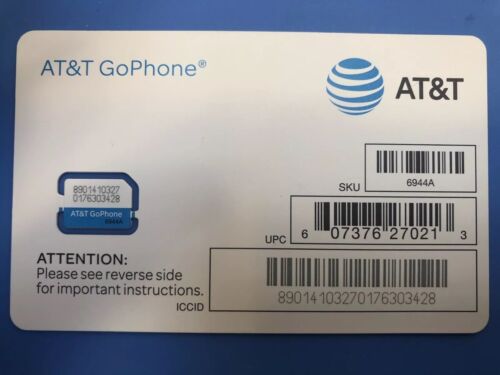 AT&T NANO, MICRO 4FF SIM Card • GSM 4GLTE • NEW Genuine OEM Prepaid / GoPhone - Picture 1 of 22