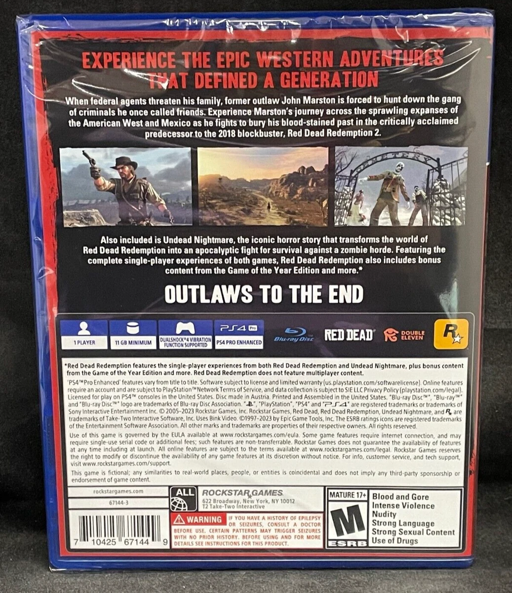 Red dead redemption 1 playstation 4 deals