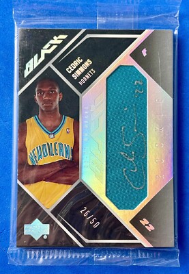 2006-07 Upper Deck Black Patch Auto Sealed Cedric Simmons RC Rookie 26/50 AMR-CS