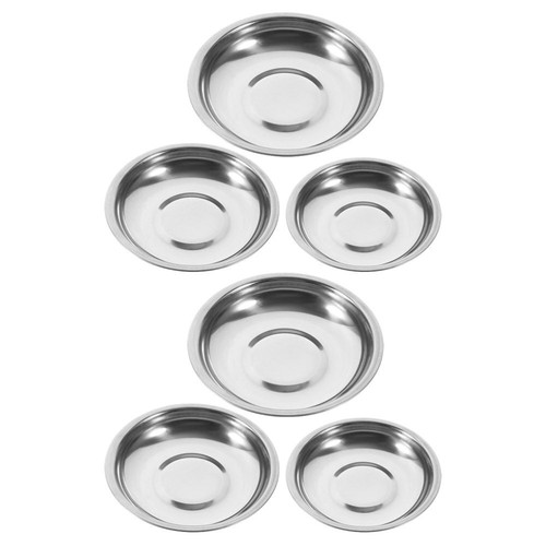 6 Pcs Stainless Steel Dish Dipping Sauce Bowls Seasoning Soy Dishes
