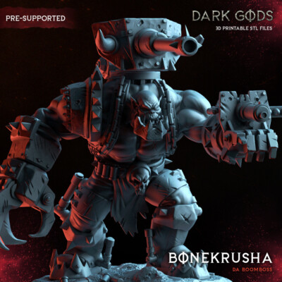 Bonekrusha | Dark Gods | Orc Unique Proxy Wargaming 3D Print Miniature