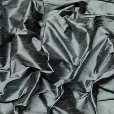 Iridescent Gunmetal Dupioni 100 Silk Fabric, 44"/54" Wide, By The Yard S-108 
