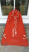 VTG. SNO WING by Blazon RED METAL SLED, VGC, handles intact tight, Clean GFX