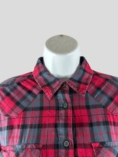 GAP Women’s Medium Tartan Plaid  Romper Dress 1/4 Button Up Blouse Long Sleeve