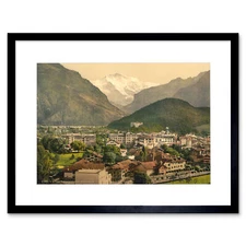 Photo Interlaken Jungfrau Swiss Alps Switzerland Framed Wall Art Print