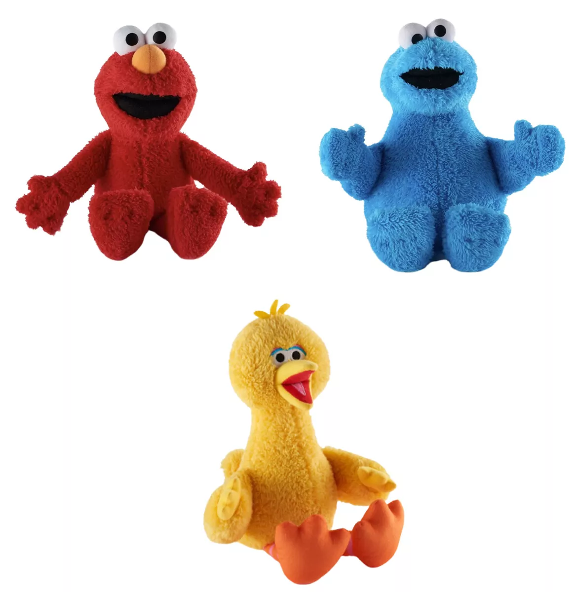 Elmo Cookie Monster Big Bird 3 Doll Set 15 Plush Kohl s Soft Stuffed Animal New