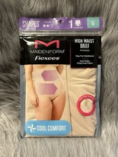 Maidenform Flexees Shapewear Women’s Size Small Beige Stretchy High Waist Brief