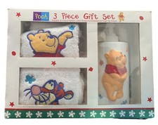 Vintage Disney Winnie the Pooh 3 Piece Gift Set Baby Child Kids New Collectible
