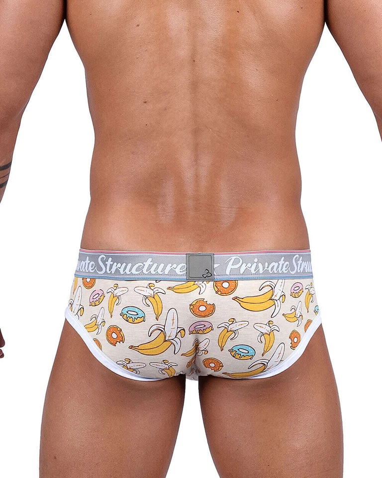 PRIVATE STRUCTURE Mini Briefs Classic Motif Mid-Waist Tea Break Ivory White 4504 - Image 4 of 4