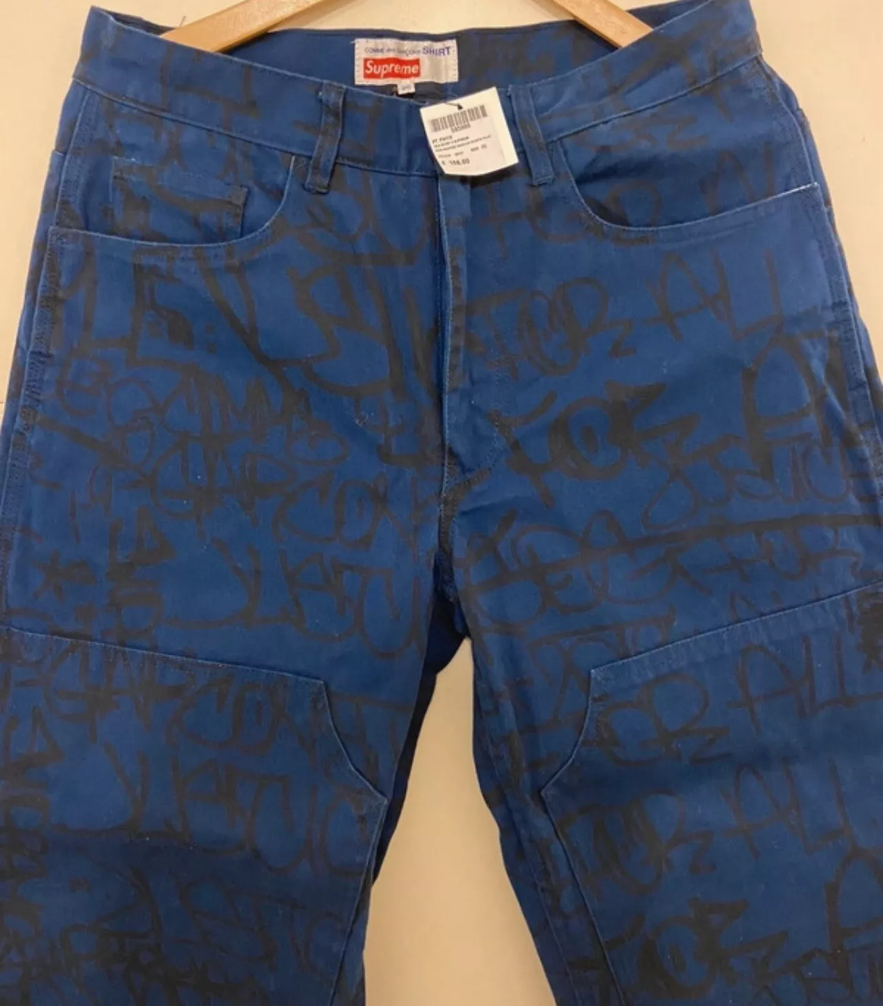 Supreme Comme Des Garçons CDG Graffiti Peintre Toile Pantalon Baggy 30W 2018 Rare 