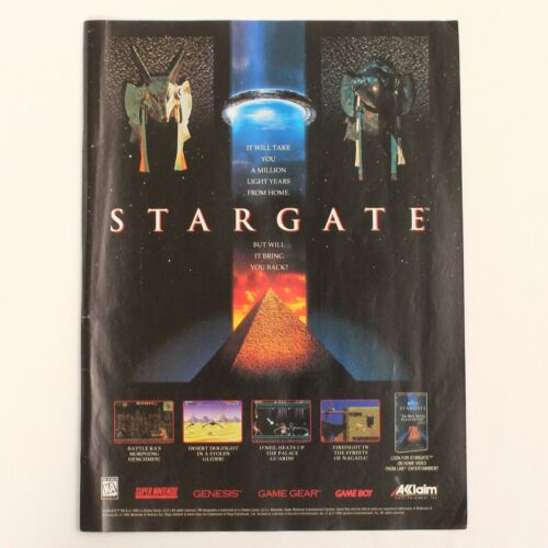 Vintage ’Stargate’ SNES GameBoy Original Print Ad Advertisement from 1995 - Photo 1/1