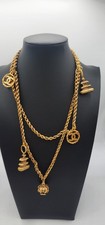 Collana Chanel tono oro con più ciondoli vintage COA incluso