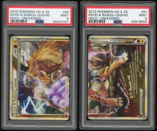 Pokemon Entei & Raikou Legend Complete #90 & #91 Unleashed Rare #90 PSA 9