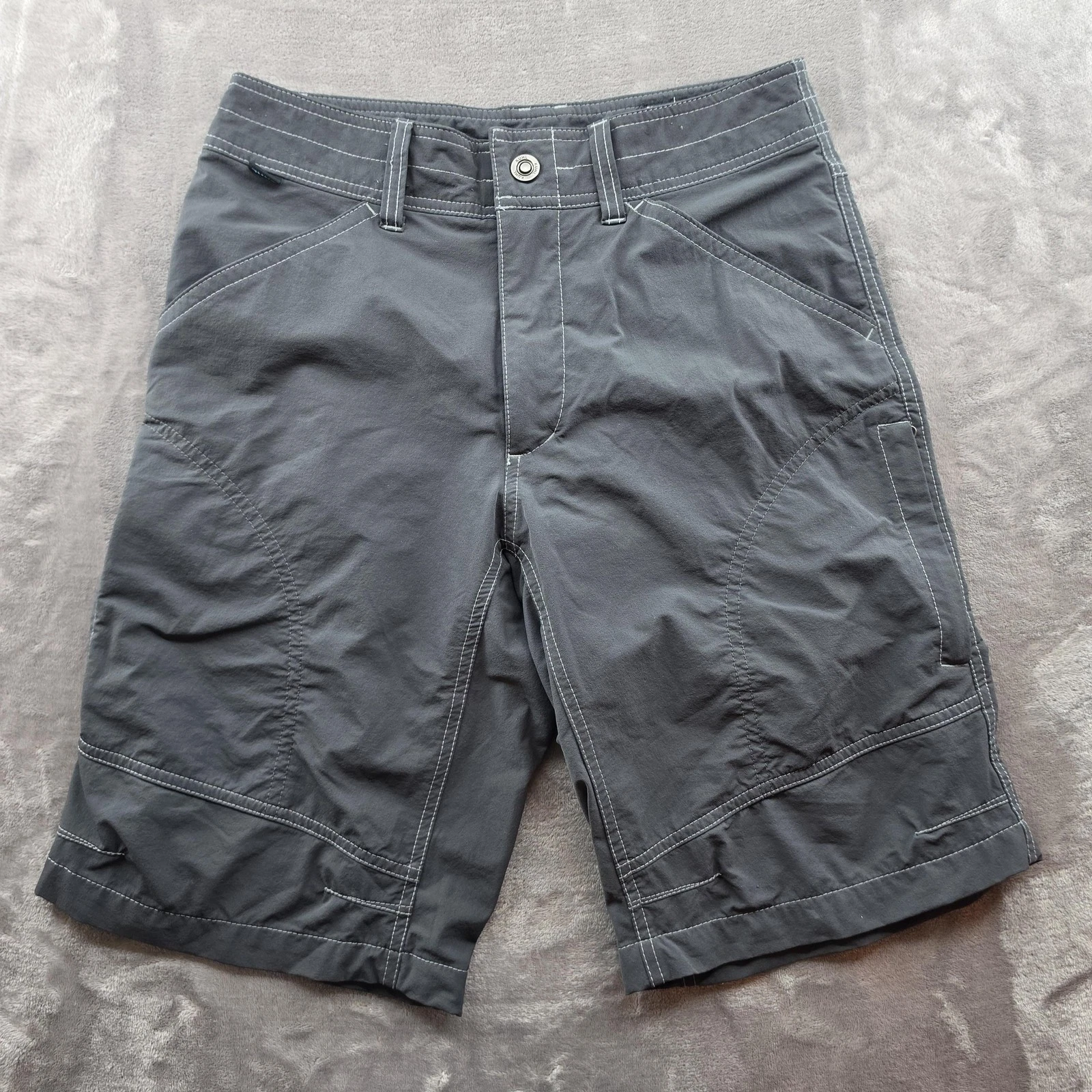 Kuhl Shorts Mens 30 Gray Cargo Performance Stretch Hiking Outdoor Nylon 11 Inch