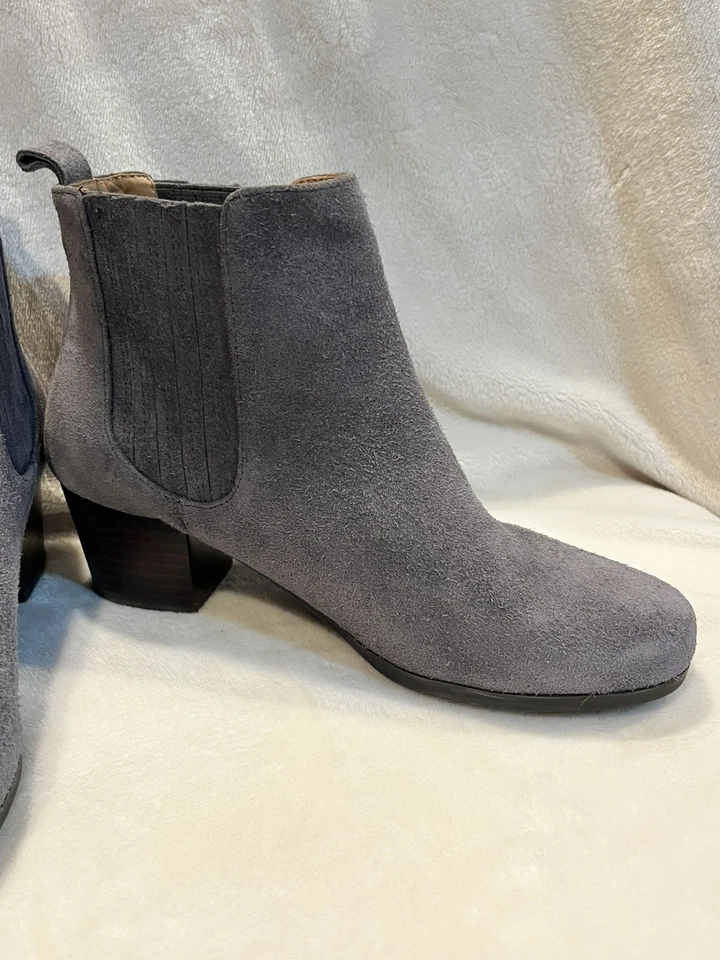 Array Mujer Talla 7.5W Botín Blair Gris Gamuza Tacón Bloque Botines Zapatos Foto 3 de 4
