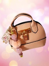 Bag Charm Pink Faux Leather Luxe Mini Purse Charm Keychain Accessory