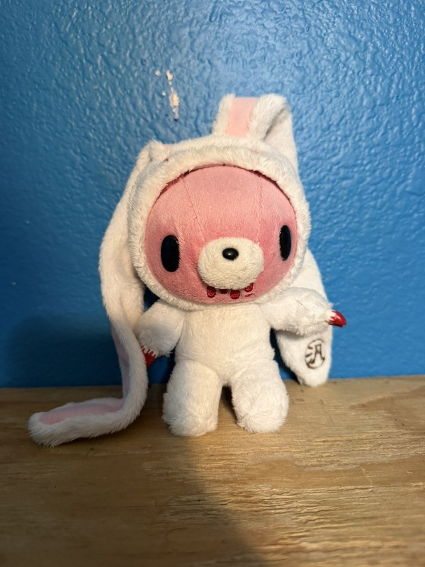 Gloomy Rabbit Bunny Pink White Hoodie Plush Mascot Keychain Toy CGP-331 Taito 5"