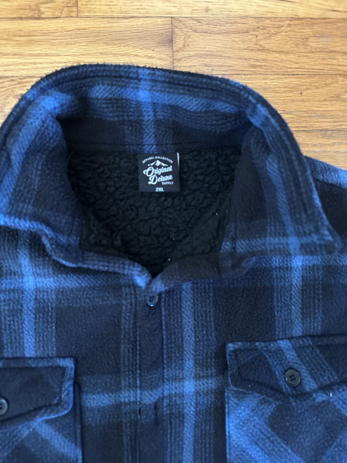 Men's Shearling Fleece Lined Plaid Button Up Shirt Jacket Cold Weather Flannel thumbnail 6