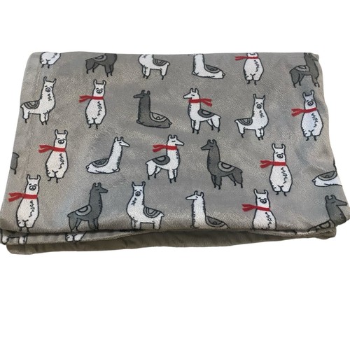 Debonair Baby Blanket Llama Alpaca Red Scarf Gray Throw Winter Minky Stars