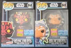 SDCC FUNKO POP LE 9500 Supreme Ahsoka Tano & Darth Maul Kyber Crystal Lot Of 2