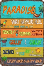 Lake Pool Beach House Vintage Tin Metal Sign Home Kitchen Bar 8x12