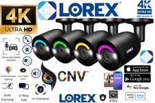 Lorex E894 4K Smart Security Lighting Deterrence Bullet AI PoE IP Wired Camera
